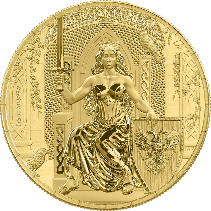 Złota Moneta Germania 2026, 1/2 uncji front