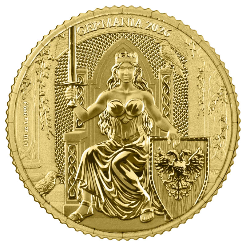 Złota Moneta Germania 2026, 1/10 uncji COIN FRONT Złota Moneta Germania 2026, 1/10 uncji COIN FRONT
