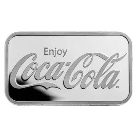 Coca-Cola-Silberbarren 1 Unze VORDERSEITE