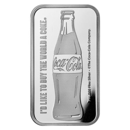 Coca-Cola-Silberbarren 1 Unze VORDERSEITE