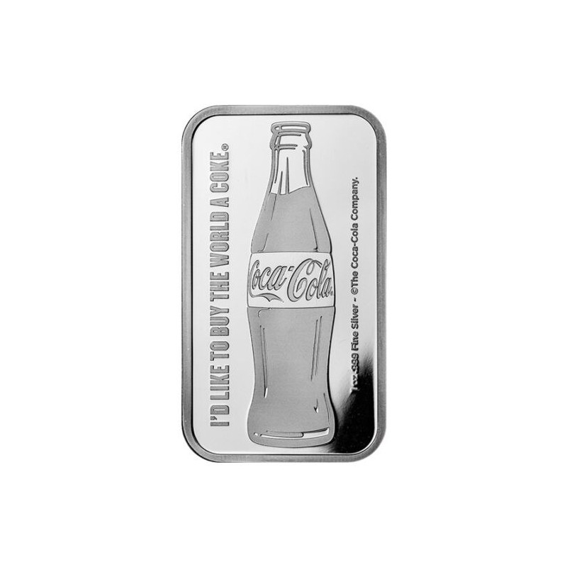 1-Ounce Coca-Cola Silver Bar (Front)