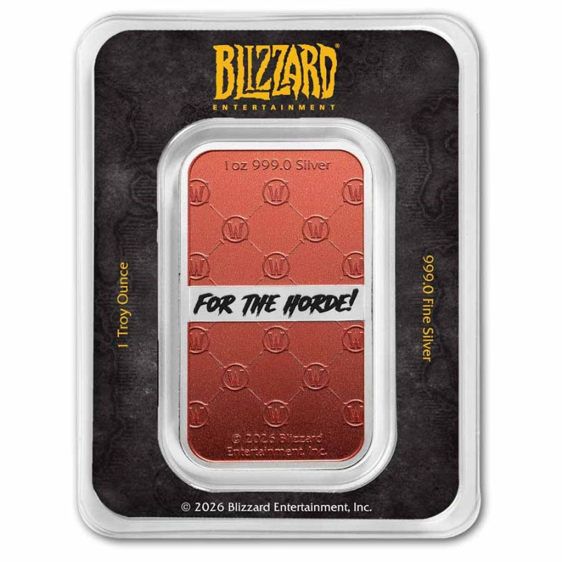 World of Warcraft Silver Bar: Horde Bar, 1 oz - back World of Warcraft Silver Bar: Horde Bar, 1 oz - back