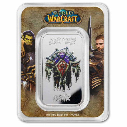 World of Warcraft Silver Bar: Horde Bar, 1 ounce - front