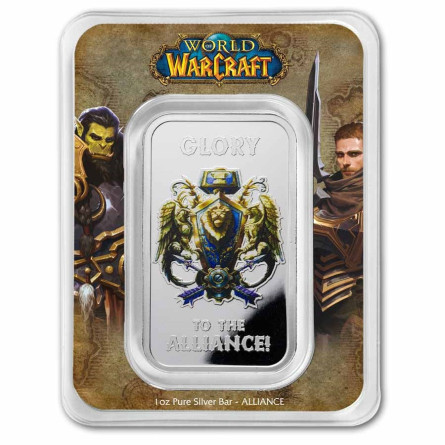 Срібний зливок World of Warcraft: Alliance Bar, 1 унція — лицьова сторона