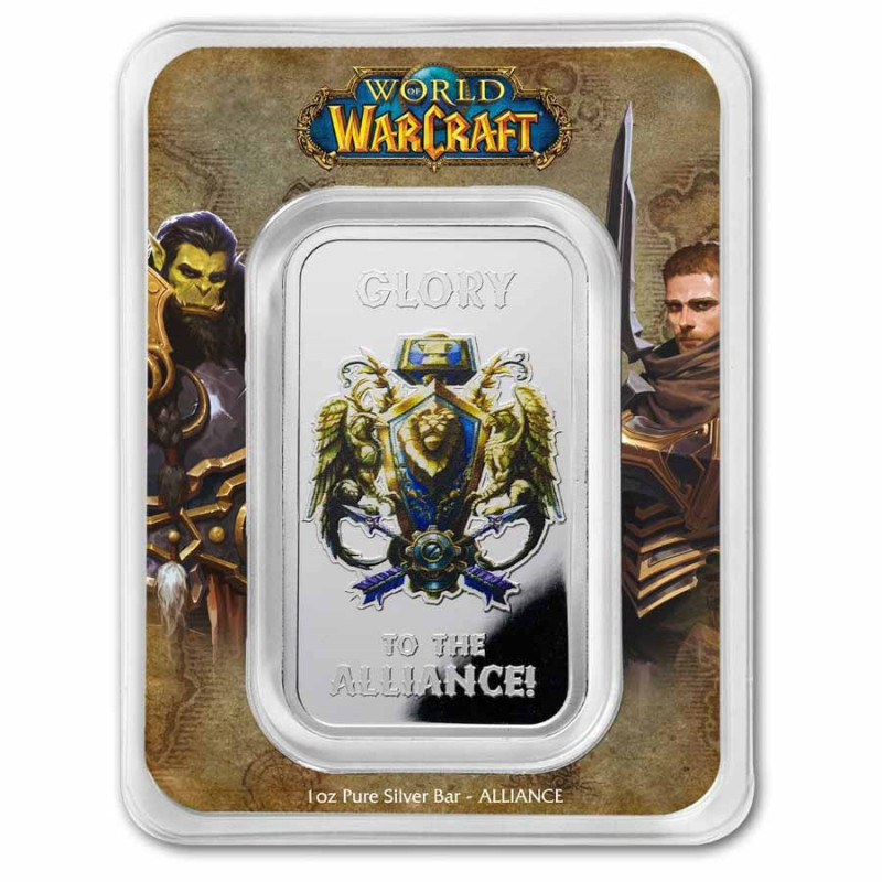 Srebrna Sztabka World of Warcraft: Alliance Bar, 1 uncja - front Srebrna Sztabka World of Warcraft: Alliance Bar, 1 uncja - front