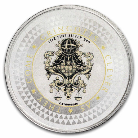 Harry-Potter-Silbermünze – Gringotts Bank, 1 Unze