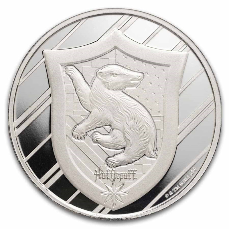 Srebrny Medal Harry Potter Houses: Hufflepuff FRONT Srebrny Medal Harry Potter Houses: Hufflepuff FRONT