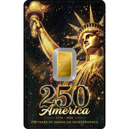 Złota Sztabka Germania Mint: 250th Anniversary of American Independence - CARD FRONT