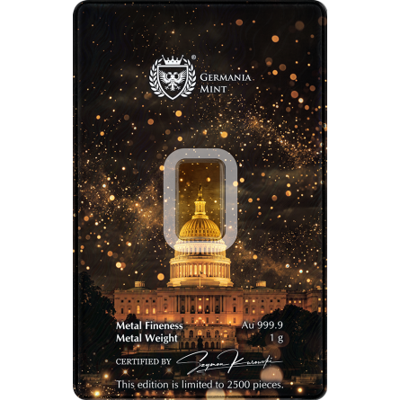 Złota Sztabka Germania Mint: 250th Anniversary of American Independence - CARD FRONT