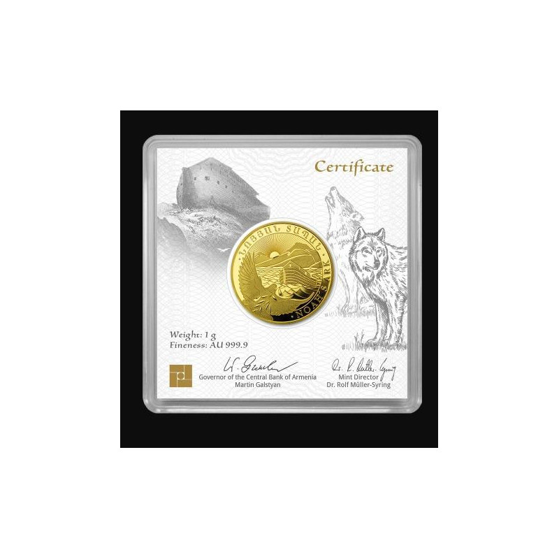 Złota Moneta Arka Noego 2026, 1 gram - rewers 2