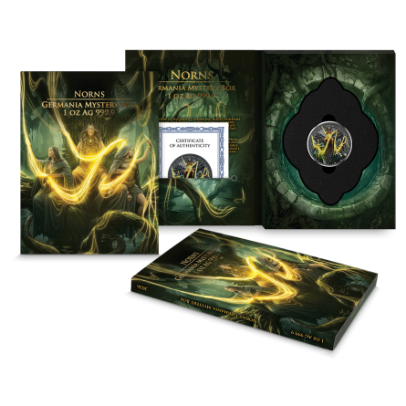 Silbermünzenset von Germania Mint: Norns Mystery BOX 2026, 1 Unze – 1