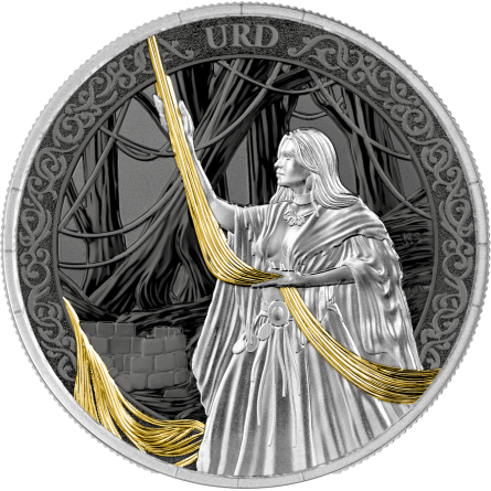 Silbermünzenset von Germania Mint: Norns Triune 2026, 3 × 1 Unze – Box