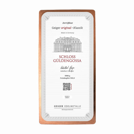 Geiger Original Kupferbarren, 5 kg