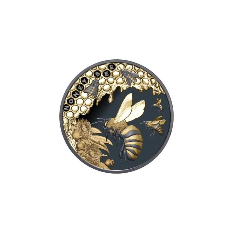 Srebrna Moneta Honey Bee Gilded 2025 1 uncja front