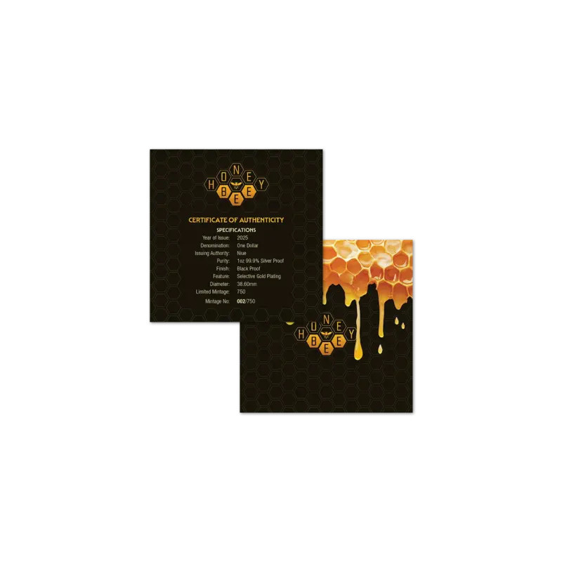 Srebrna Moneta Honey Bee Black Proff Gilded 2025 1 uncja