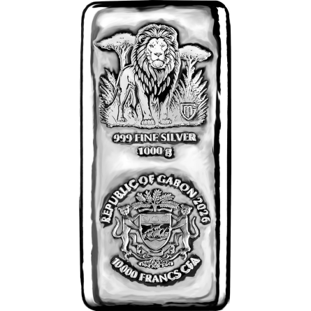 Savanna Spirits: Lion Silver Bar Coin - Obverse