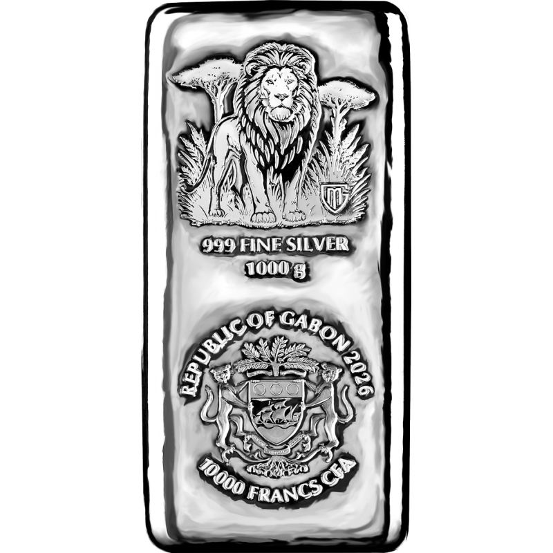 Srebrna Sztabko Moneta Savanna Spirits: Lion - front Srebrna Sztabko Moneta Savanna Spirits: Lion - front