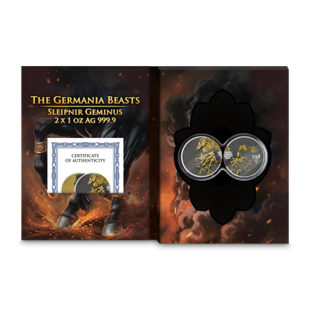 Germania Beasts: Sleipnir 2026 Geminus Silver Coin, 2x 1 ounce - Box 2 Germania Beasts: Sleipnir 2026 Geminus Silver Coin, 2x 1 ounce - Box 2