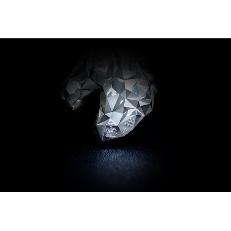 Silberne Numismatik-Münze „Low-Poly Lunar Horse“