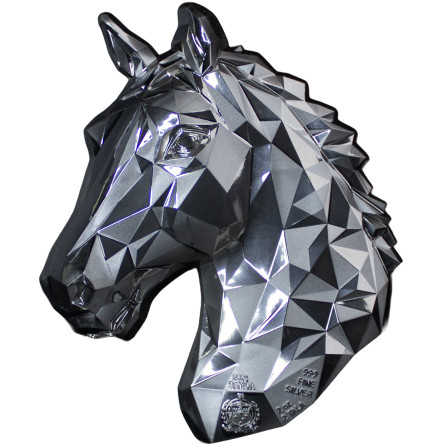 Srebrny Numizmat Low-poly Lunar Horse - front