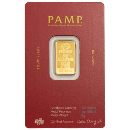 Złota Sztabka  Arabski Wielbłąd  PAMP 5g front