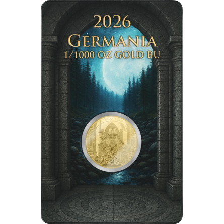 Золота монета «Germania» 2026 року, 1/1000 унції — реверс