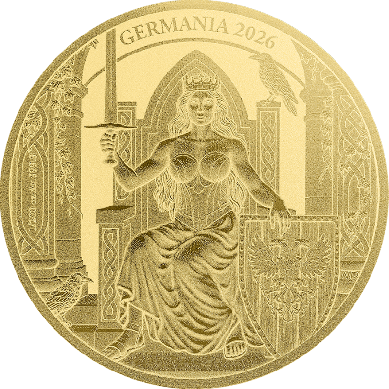 Złota Moneta Germania 2026, 1/200 uncji - rewers 2