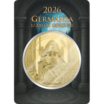 Золота монета «Germania» 2026 року, 1/200 унції — реверс