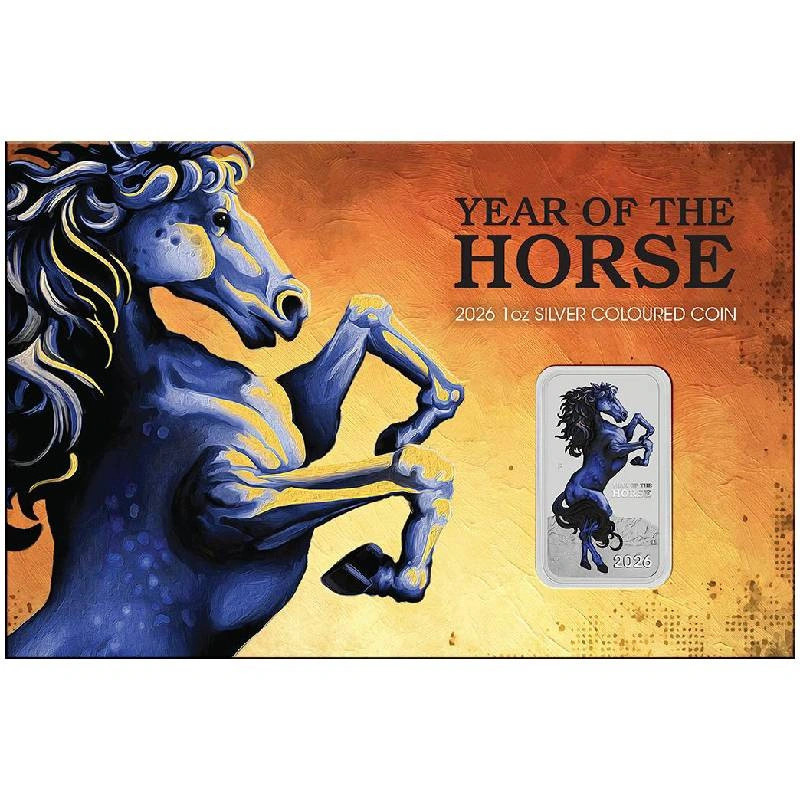 Lunar Year of the Horse Color 2026 Silver Bar, 1 ounce Lunar Year of the Horse Color 2026 Silver Bar, 1 ounce