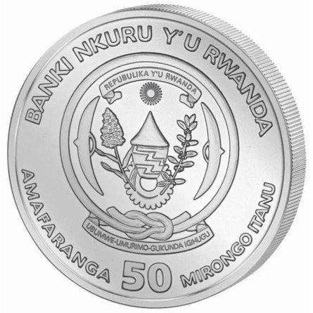Срібна монета «Руанда», Рік Кози 2027, 1 унція, аверс