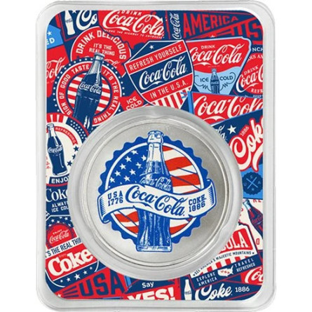 Coca-Cola-Silbermedaille zum 140-jährigen Jubiläum, 1 Unze, Vorderseite