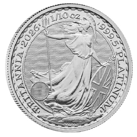 Platynowa Moneta Britannia 2026, 1/10 uncji - rewers