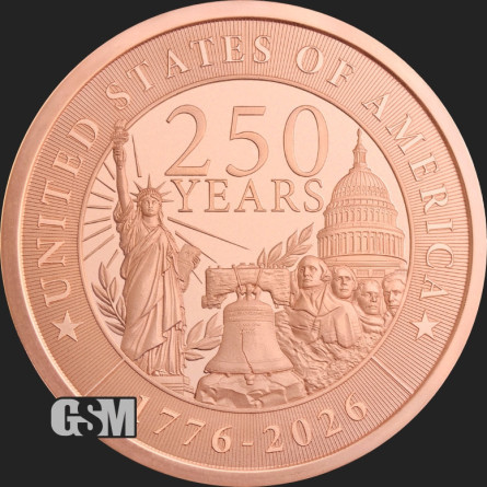 Мідна медаль «250-річчя США», 5 унцій — аверс
