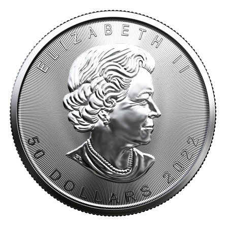 Platinmünze „Ahornblatt“ 2022, 1 Unze – Vorderseite Platinmünze „Ahornblatt“ 2022, 1 Unze – Vorderseite