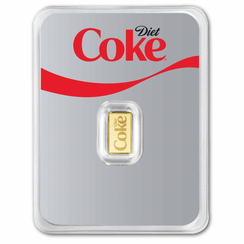 Złota Sztabka Coca Cola Light, 1 gram - front