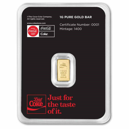 Coca-Cola Light Gold Bar, 1 gram - back