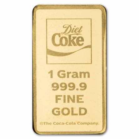 Złota Sztabka Coca Cola Light, 1 gram - bar 2
