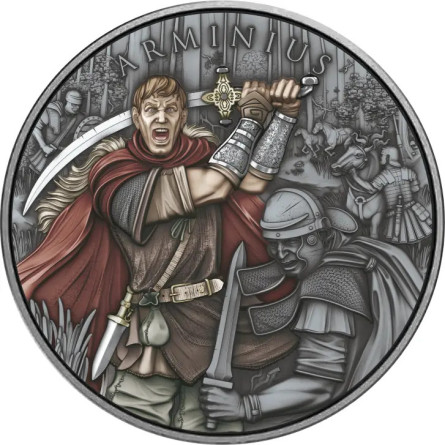Srebrny Medal Legendary Warriors: Arminius Color , 1 uncja - rewers