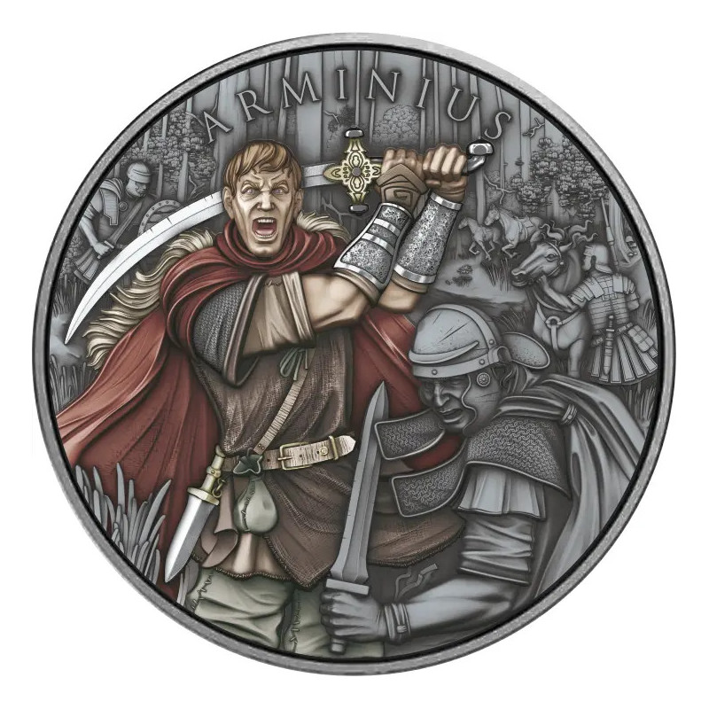 Srebrny Medal Legendary Warriors: Arminius Color , 1 uncja - rewers Srebrny Medal Legendary Warriors: Arminius Color , 1 uncja - rewers