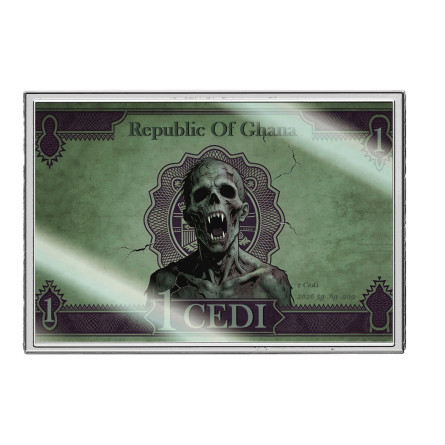 Silberne Banknote „Ghana Zombies“ 5 g, Vorderseite