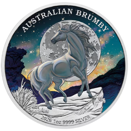 2026 Australian Brumby Silver Coin (Color), 1 ounce - reverse side