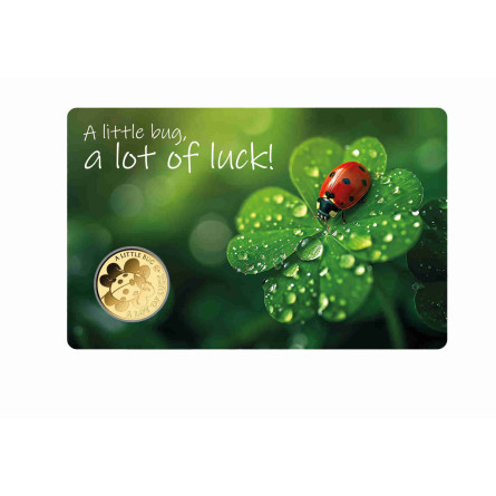 Gold Coin on a Card - A Little Bug, 1/1000 ounce - card front