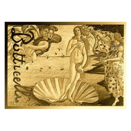 Gold Coin in a Card - Sandro Botticelli, “The Birth of Venus” - card front