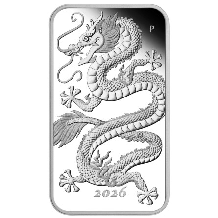 Rectangular Dragon 2026 Proof Coin, 1 ounce