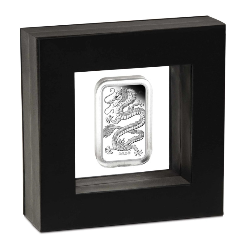 Rectangular Dragon 2026 Proof Coin, 1 ounce