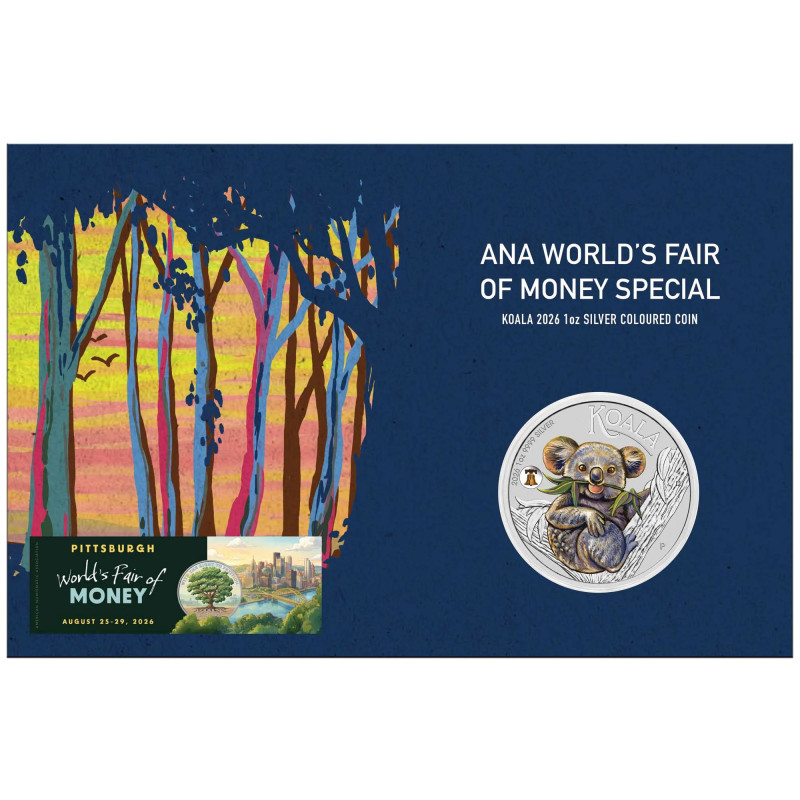 Srebrna Moneta Australijski Koala 2026 ANA, 1 uncja - front