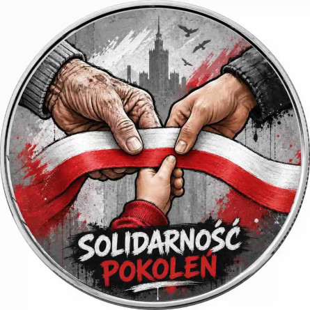 Srebrna Moneta Amerykański Orzeł Korzenie Narodu: Solidarność Pokoleń 2026, 1 uncja - rewers