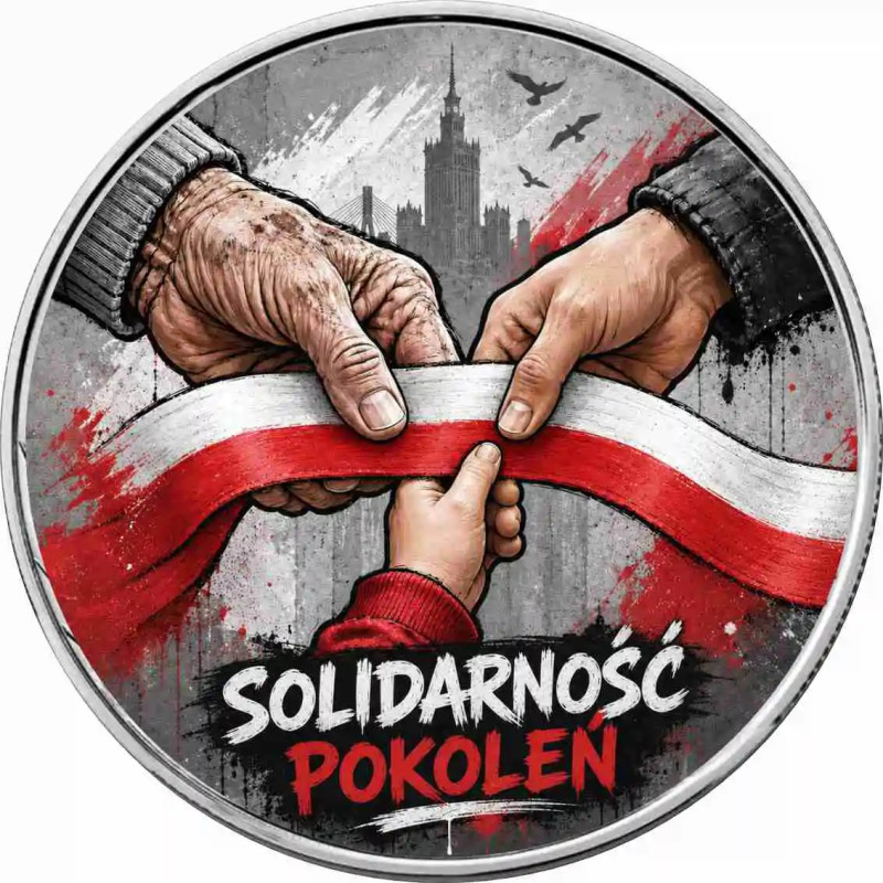 Srebrna Moneta Amerykański Orzeł Korzenie Narodu: Solidarność Pokoleń 2026, 1 uncja - rewers