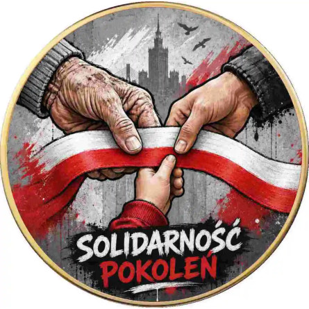 Medal Kolekcjonerski Orzeł Korzenie Narodu: Solidarność Pokoleń, 29 gramów - rewers