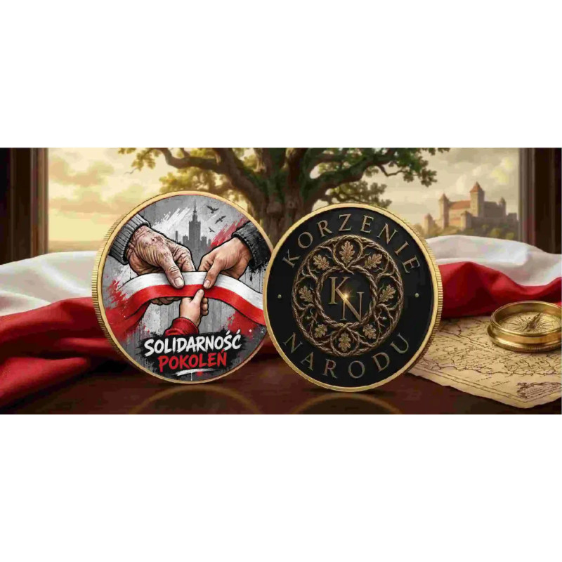 Medal Kolekcjonerski Orzeł Korzenie Narodu: Solidarność Pokoleń, 29 gramów Medal Kolekcjonerski Orzeł Korzenie Narodu: Solidarność Pokoleń, 29 gramów